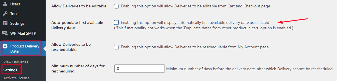 Auto-populate the first available delivery date on the product page - Tyche Softwares Documentation