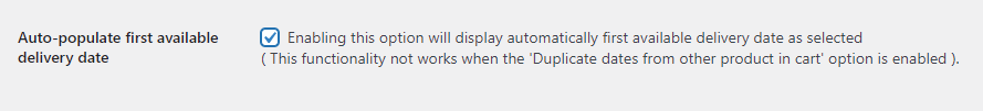 Auto-populate the first available delivery date on the product page - Tyche Softwares Documentation