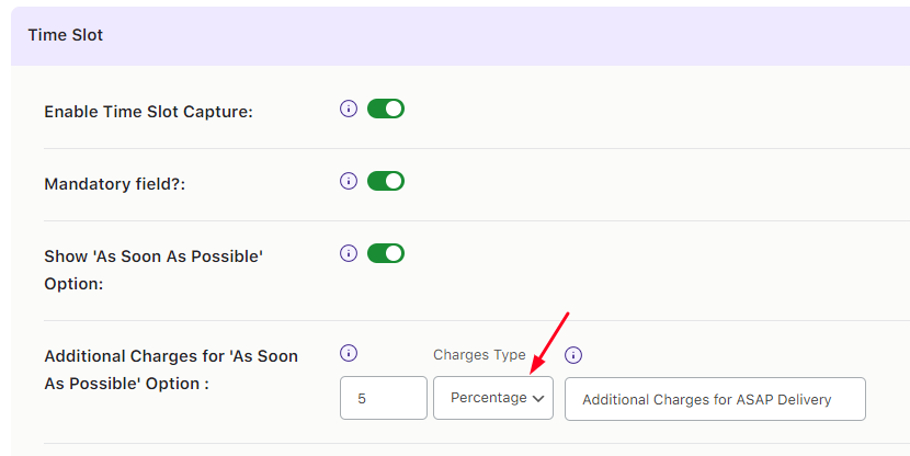 How can I create Additional Charges for the 'As Soon As Possible' timeslot option? - Tyche Softwares Documentation