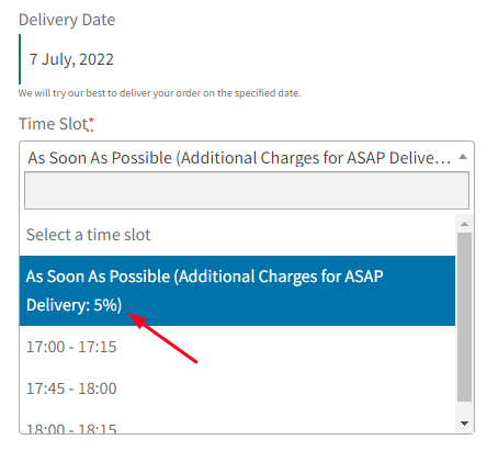 How can I create Additional Charges for the 'As Soon As Possible' timeslot option? - Tyche Softwares Documentation