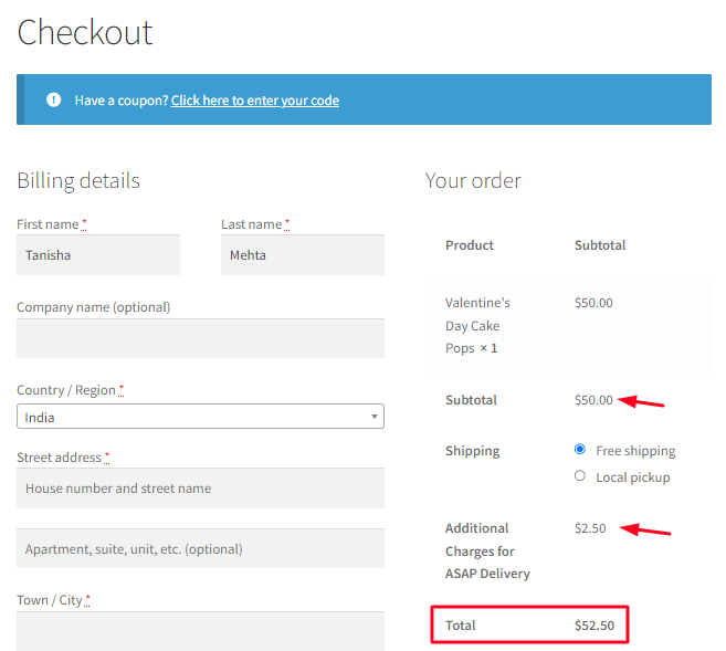 How can I create Additional Charges for the 'As Soon As Possible' timeslot option? - Tyche Softwares Documentation