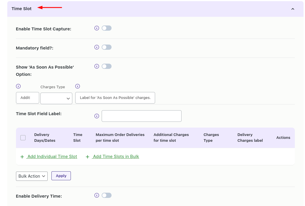 How can I create Additional Charges for the 'As Soon As Possible' timeslot option? - Tyche Softwares Documentation