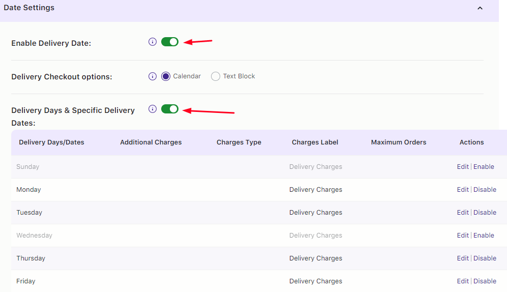 How can I create a custom delivery schedule based on products? - Tyche Softwares Documentation