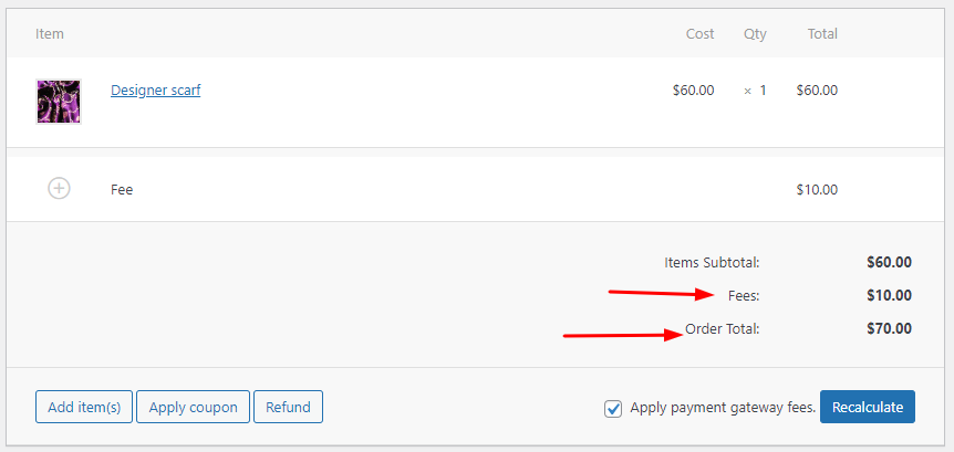 Adding payment gateway fees on WooCommerce Order page - Tyche Softwares Documentation