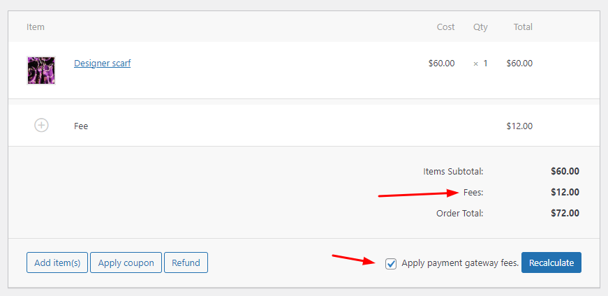 Adding payment gateway fees on WooCommerce Order page - Tyche Softwares Documentation