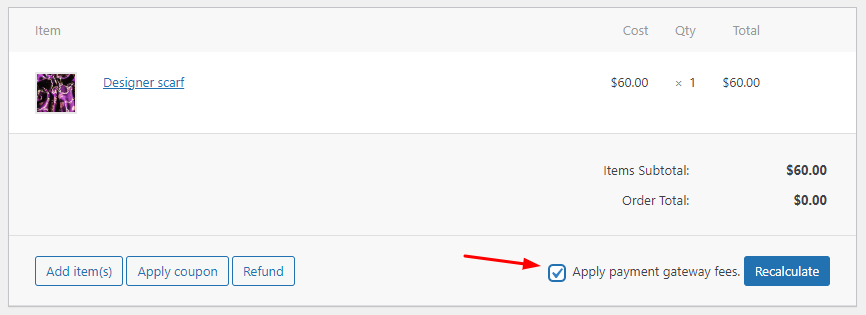 Adding payment gateway fees on WooCommerce Order page - Tyche Softwares Documentation