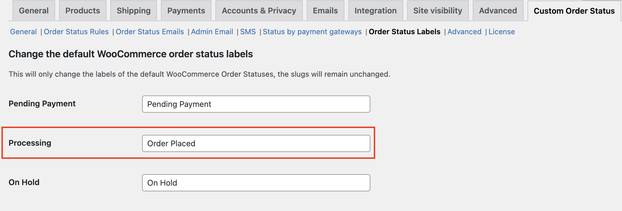 Modifying WooCommerce Order Status Labels - Tyche Softwares Documentation