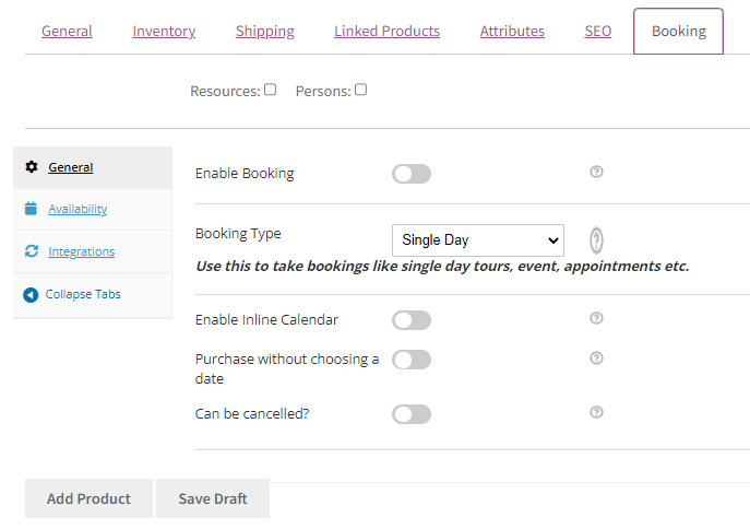Hide various booking options on Vendor dashboard - Tyche Softwares Documentation