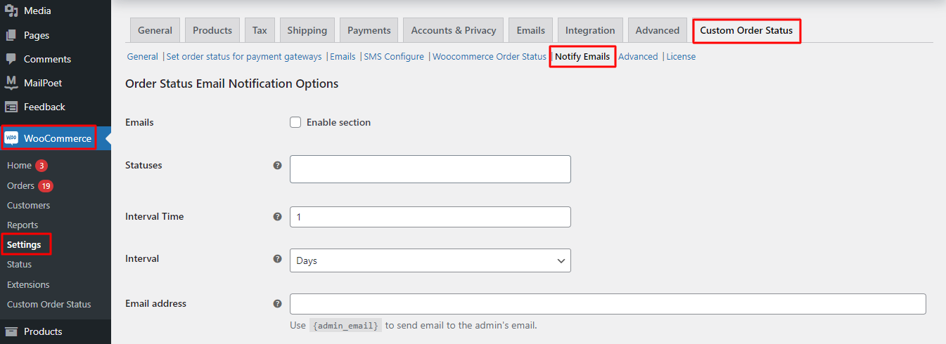 Notify Admins via Emails about custom status change after a period of time - Tyche Softwares Documentation