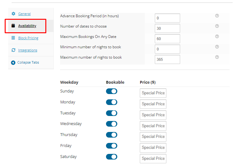 Hide various booking options on Vendor dashboard - Tyche Softwares Documentation