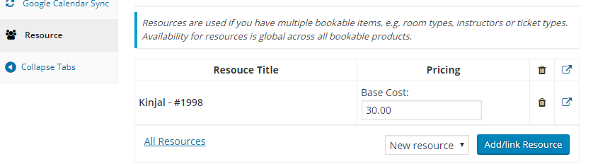 How to use Resources for different Booking types - Tyche Softwares Documentation