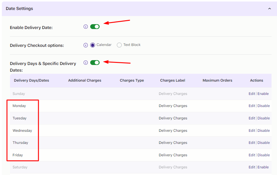 Delivery Date Availability Calendar Widget - Tyche Softwares Documentation