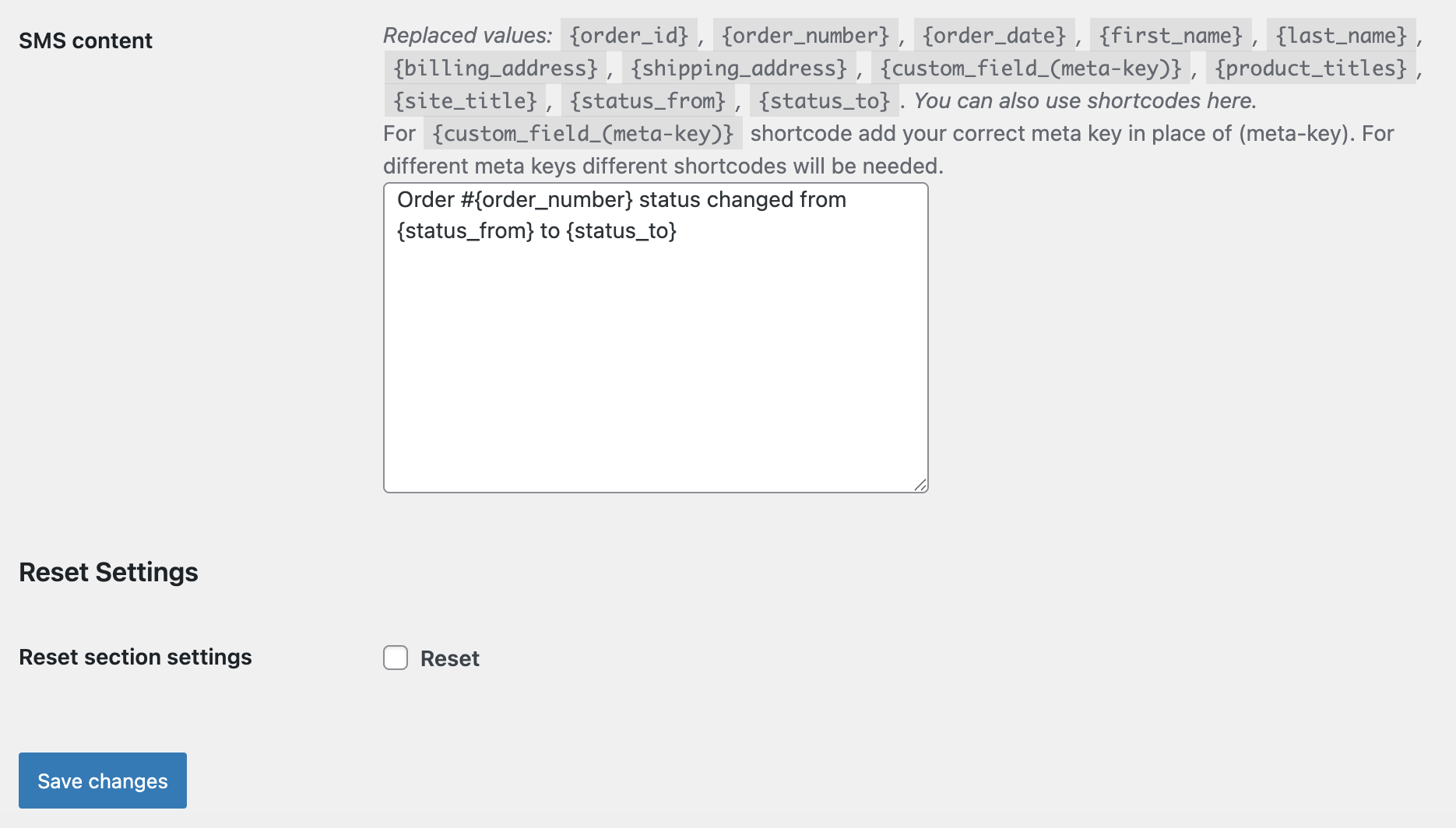 Notify customers about change in order status with SMS - Tyche Softwares Documentation