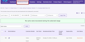 Abandoned Orders - Tyche Softwares Documentation