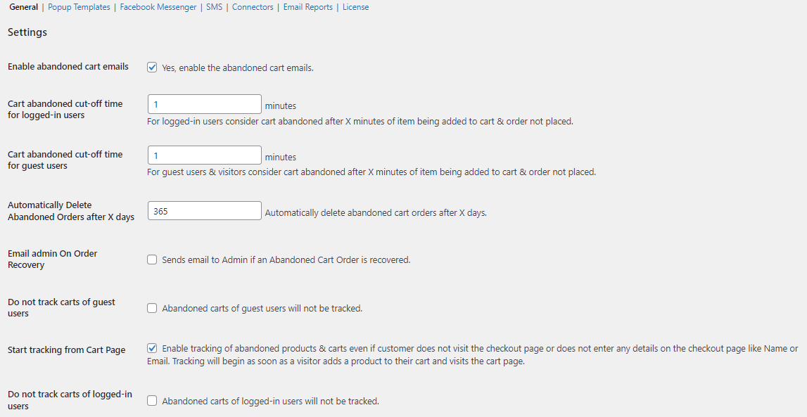 New Admin UI changes in v9.0.0 of Abandoned Cart Pro for WooCommerce plugin - Tyche Softwares Documentation