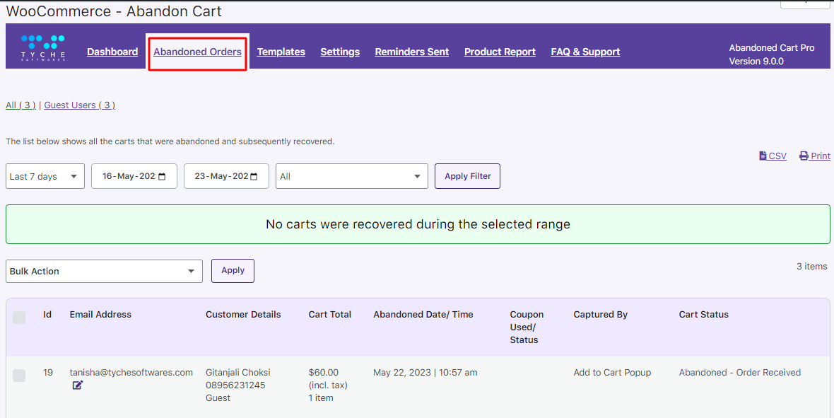 New Admin UI changes in v9.0.0 of Abandoned Cart Pro for WooCommerce plugin - Tyche Softwares Documentation