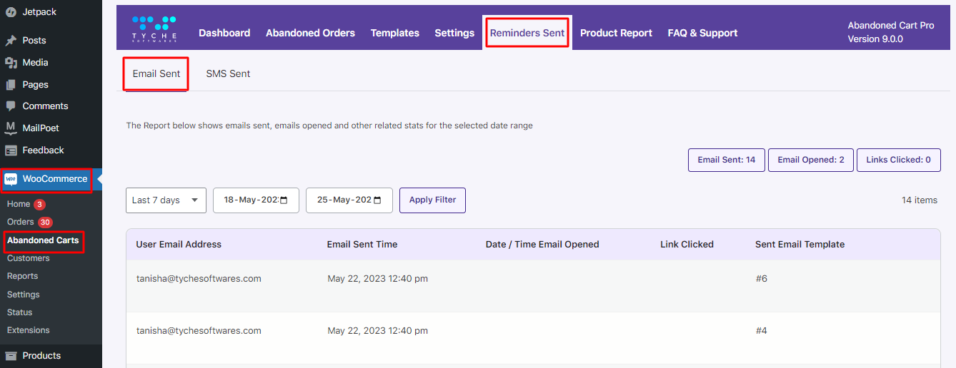 New Admin UI changes in v9.0.0 of Abandoned Cart Pro for WooCommerce plugin - Tyche Softwares Documentation