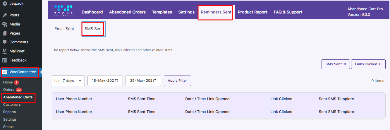 New Admin UI changes in v9.0.0 of Abandoned Cart Pro for WooCommerce plugin - Tyche Softwares Documentation