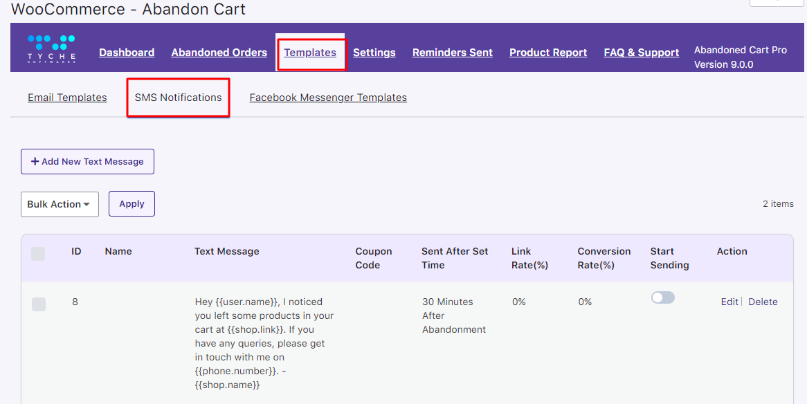 New Admin UI changes in v9.0.0 of Abandoned Cart Pro for WooCommerce plugin - Tyche Softwares Documentation