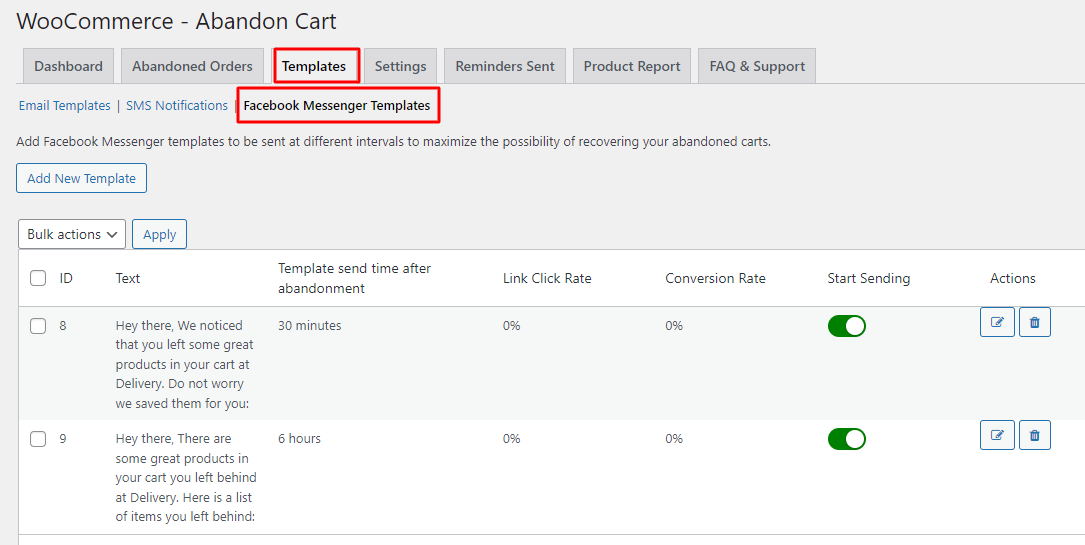 New Admin UI changes in v9.0.0 of Abandoned Cart Pro for WooCommerce plugin - Tyche Softwares Documentation