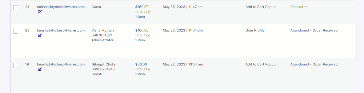 Abandoned Orders 2 Abandoned Orders - Tyche Softwares Documentation