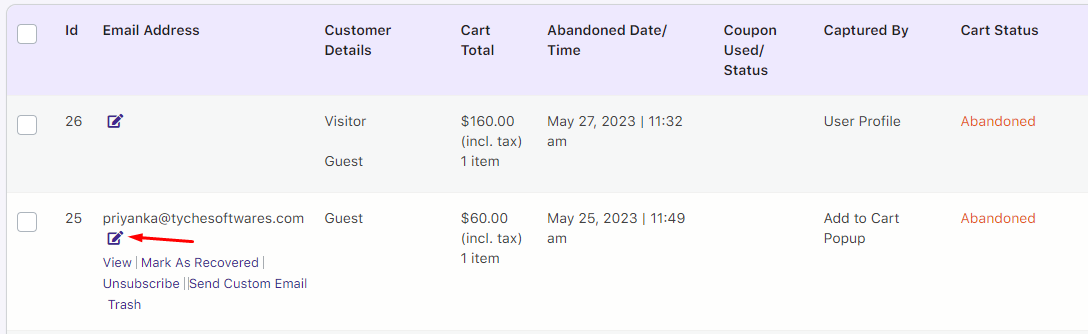 Abandoned Orders 5 Abandoned Orders - Tyche Softwares Documentation