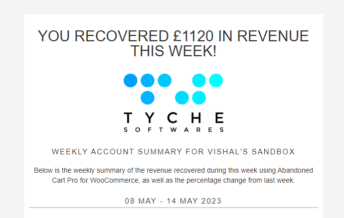 Receive Weekly or Monthly Reports via email - Tyche Softwares Documentation