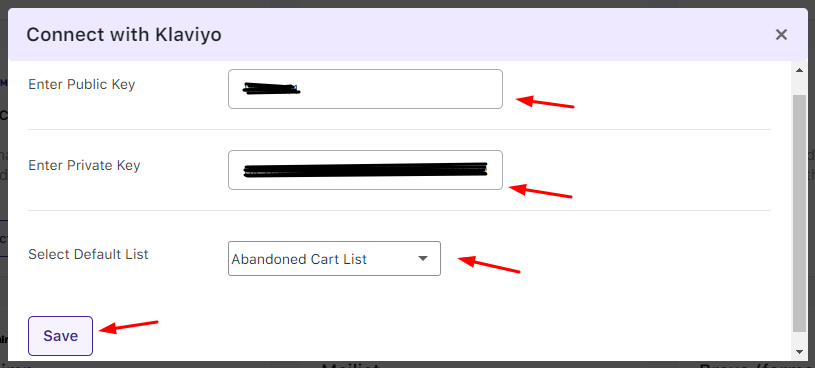 Integration with Klaviyo - Tyche Softwares Documentation