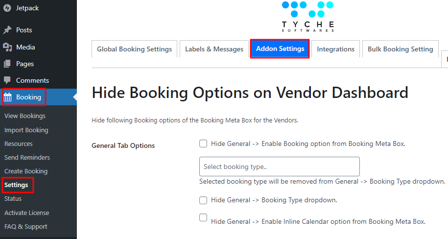 New Admin UI changes in v6.0.0 of Booking & Appointment for WooCommerce plugin - Tyche Softwares Documentation