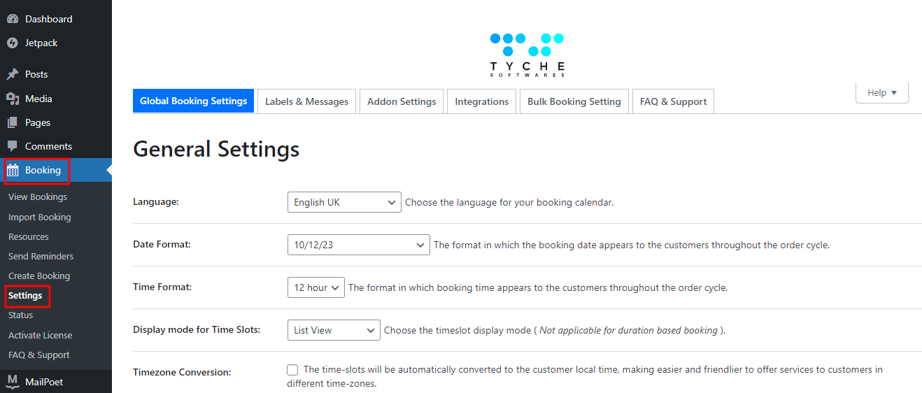 New Admin UI changes in v6.0.0 of Booking & Appointment for WooCommerce plugin - Tyche Softwares Documentation