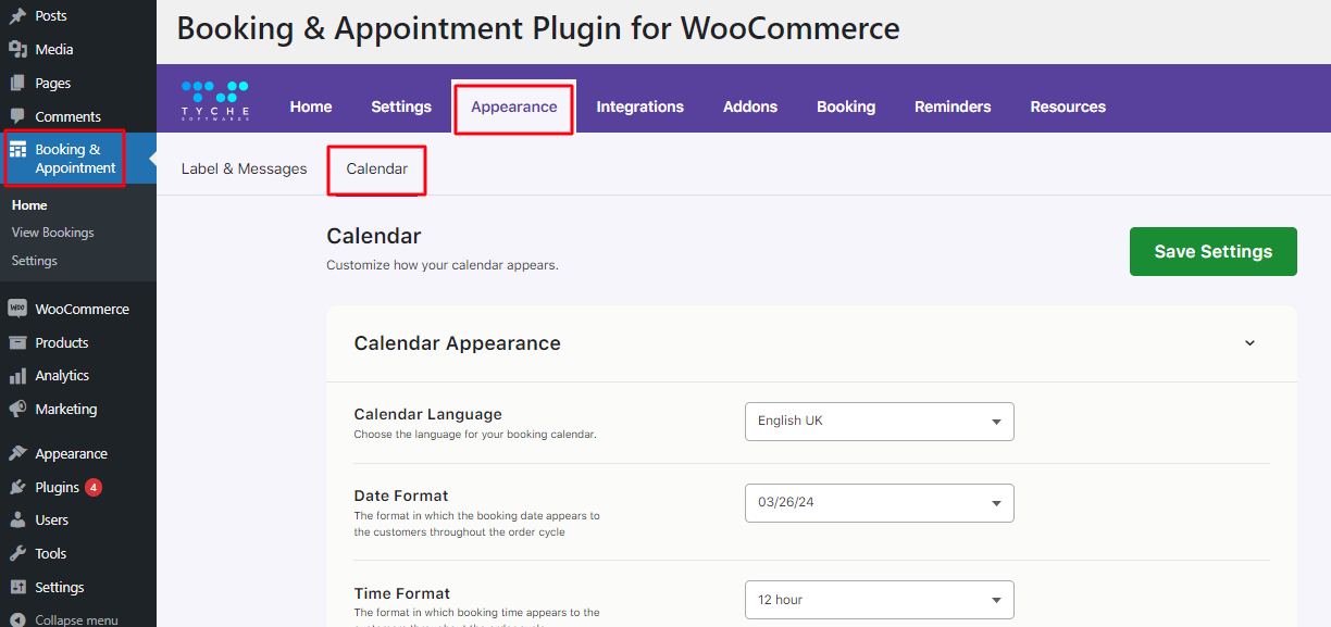 New Admin UI changes in v6.0.0 of Booking & Appointment for WooCommerce plugin - Tyche Softwares Documentation