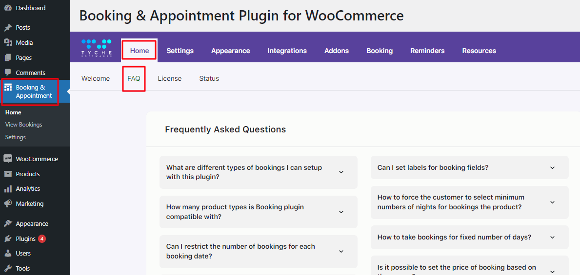 New Admin UI changes in v6.0.0 of Booking & Appointment for WooCommerce plugin - Tyche Softwares Documentation