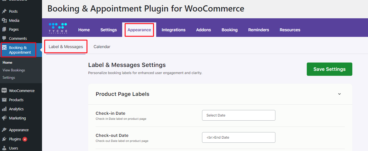 New Admin UI changes in v6.0.0 of Booking & Appointment for WooCommerce plugin - Tyche Softwares Documentation