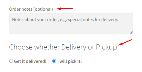 How can my customers select between Pickup or Delivery before entering the address? - Tyche Softwares Documentation