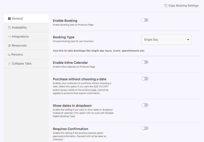 Bulk Booking Settings - Tyche Softwares Documentation