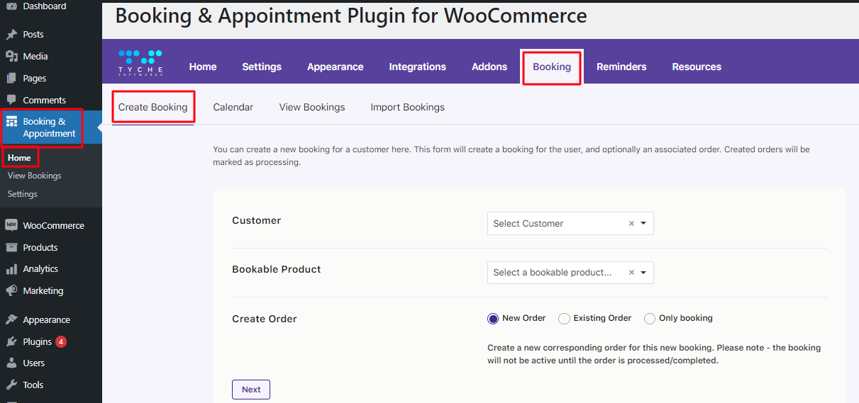 Create Booking 1 Create Booking - Tyche Softwares Documentation
