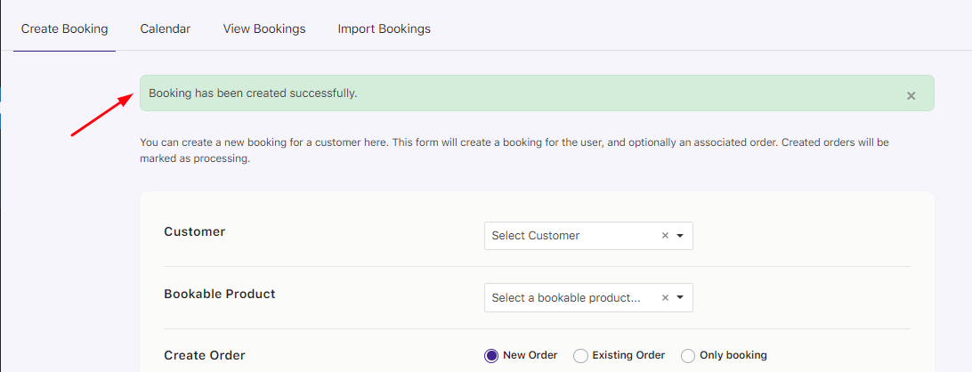 Create Booking - Tyche Softwares Documentation