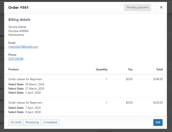 Create Booking - Tyche Softwares Documentation