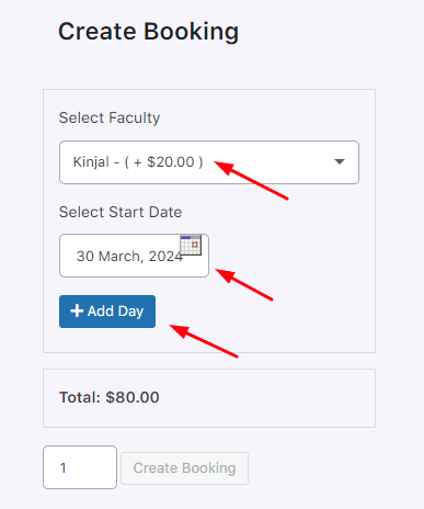 Create Booking - Tyche Softwares Documentation