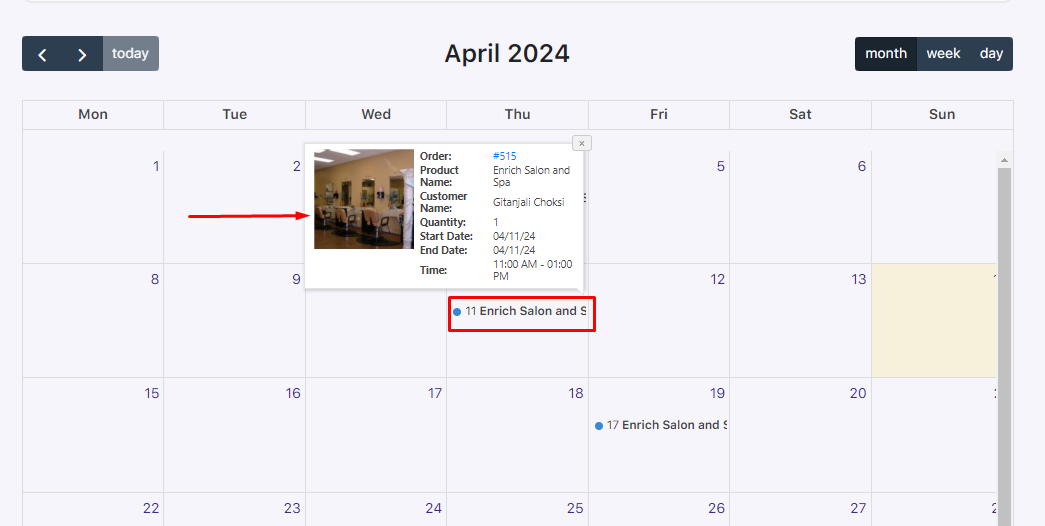 Calendar - Tyche Softwares Documentation
