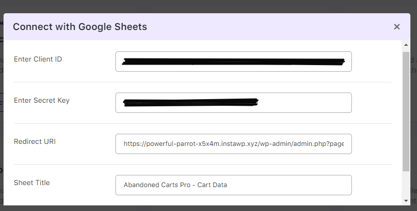 Integration with Google Sheets - Tyche Softwares Documentation