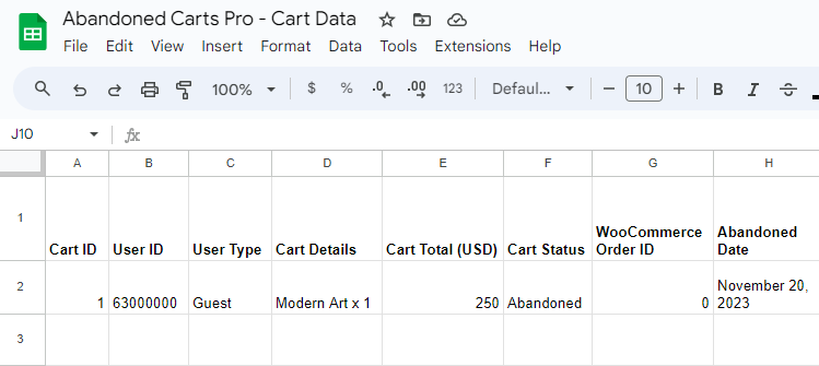 Integration with Google Sheets - Tyche Softwares Documentation