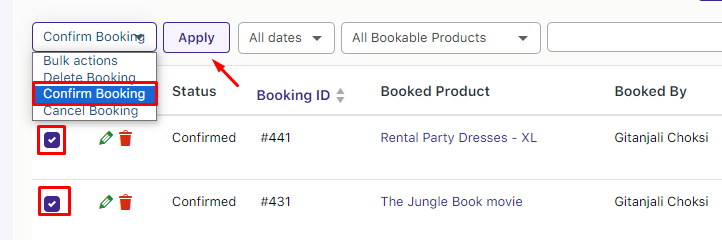View Bookings - Tyche Softwares Documentation