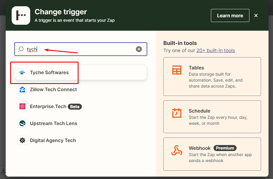 Zapier - Tyche Softwares Documentation