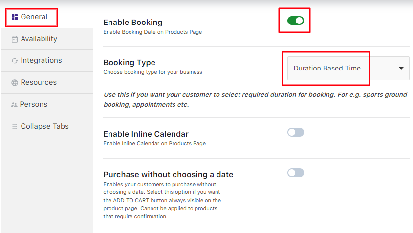 Duration Based Time in the Date & Time Booking Type - Tyche Softwares Documentation