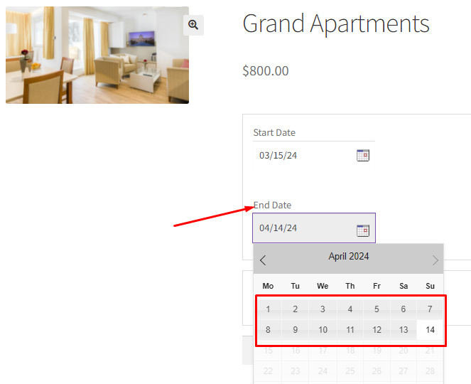 Maximum Nights in the Multiple Nights Booking Type - Tyche Softwares Documentation