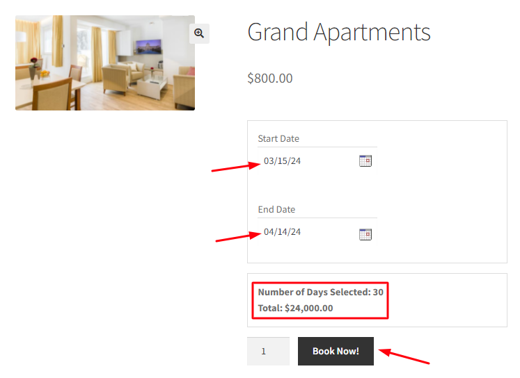 Maximum Number of Nights to Book in the Multiple Nights Booking Type - Tyche Softwares Documentation
