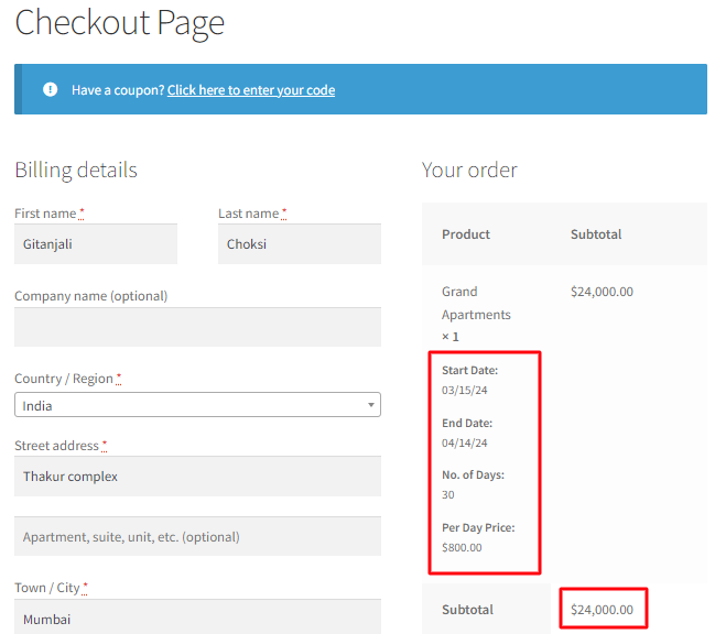 Maximum Number of Nights to Book in the Multiple Nights Booking Type - Tyche Softwares Documentation