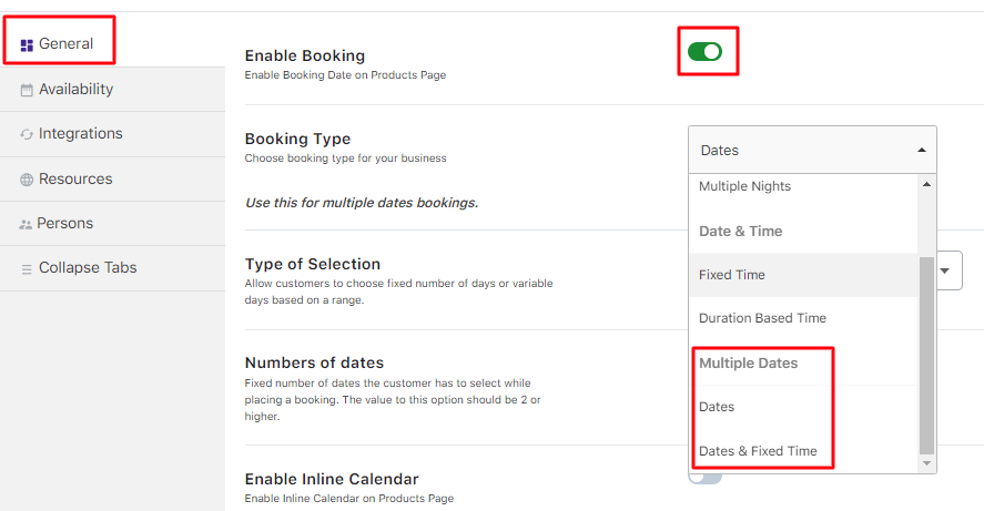 Setup Multiple Dates Booking - Tyche Softwares Documentation