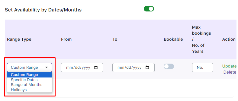 Setup Multiple Dates Booking - Tyche Softwares Documentation